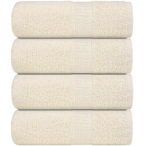 Serviettes d'invité 4 pcs crème 30x50 cm 360 g/m² 100% coton vidaXL