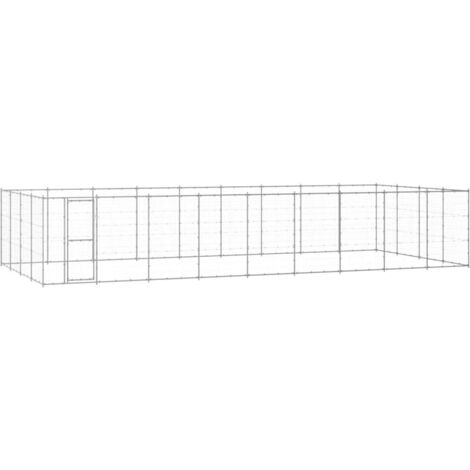vidaXL Chenil extérieur Acier galvanisé 43,56 m²