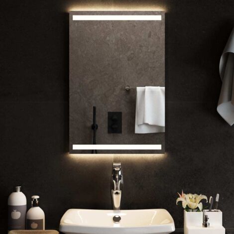 Vidaxl – Miroir lumineux de salle de bain 40x60 cm – IP65 imperméable – Installation verticale/horizontale – Câble USB 1,5 m - vidaXL520604 (1/5)