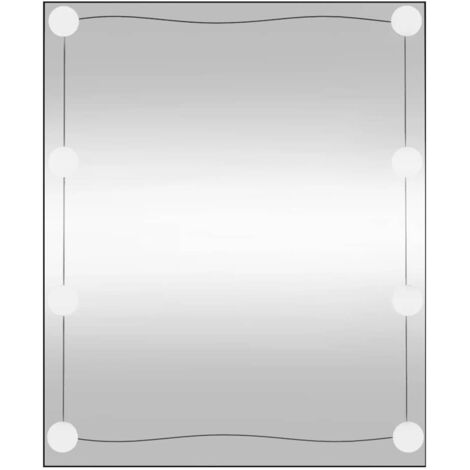 Miroir mural avec lumières LED 50x60 cm verre rectangulaire vidaXL