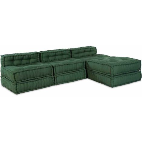 Canapé Modulable 4 pcs Vert 70 x 70 x 56 cm tissu vidaXL