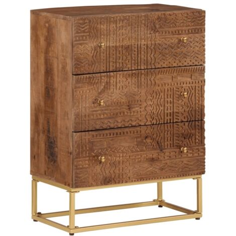 vidaXL Commode 55x30x76 cm bois massif de manguier et fer (1/5)
