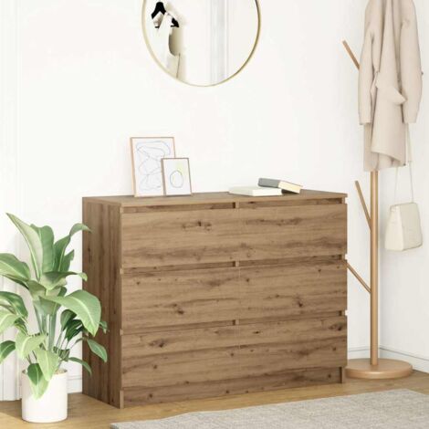 vidaXL Buffet chêne artisanal 100x35x76 cm bois d'ingénierie (1/5)