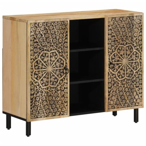 vidaXL Armoire latérale 90x33x75 cm bois massif de manguier (1/5)