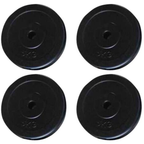 Vidaxl – Plaques de poids 4 pcs 5 kg en béton avec revêtement plastique – Réduction des bruits – Diamètre 25 cm pour haltérophilie - vidaXL749286