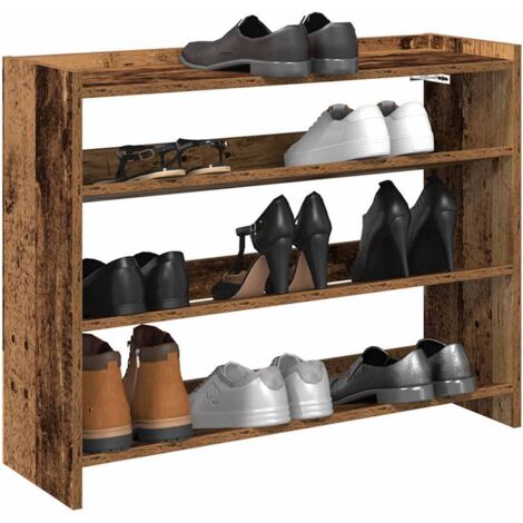 vidaXL Étagère à chaussures vieux bois 80x25x62 cm bois d'ingénierie