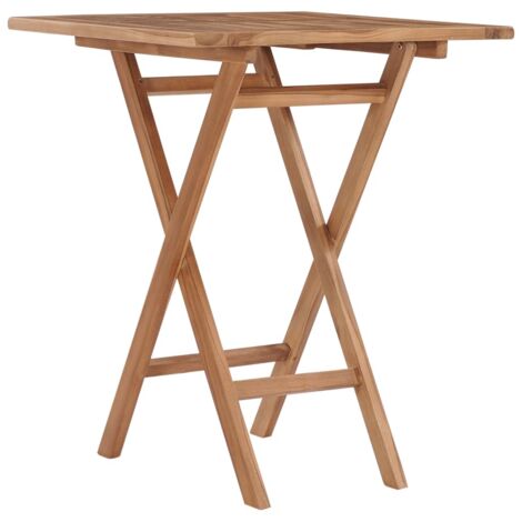 Table pliable de jardin 60x60x75 cm Bois de teck solide vidaXL