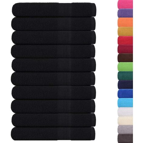 vidaXL Serviettes FROGN 10 pcs noir 100x200 cm 360 g/m²