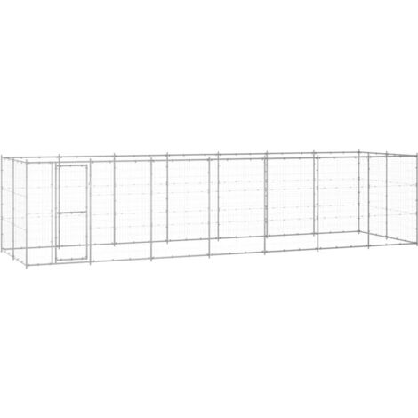 vidaXL Chenil extérieur Acier galvanisé 16,94 m² (1/5)