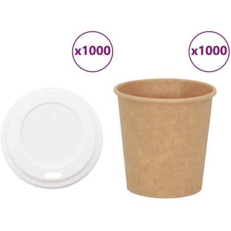 Tasses à café en papier avec couvercles 1000 pcs 4oz 100ml vidaXL (1/5)