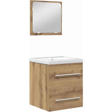 vidaXL Ensemble de mobilier de salle de bain 2 pcs Chêne noir
