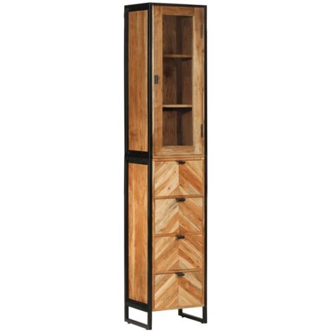 vidaXL Armoire de salle de bain 40x27x190 cm bois massif d'acacia (1/5)