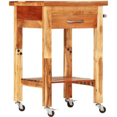 vidaXL Chariot de cuisine 55x55x89 cm bois massif d'acacia (1/5)