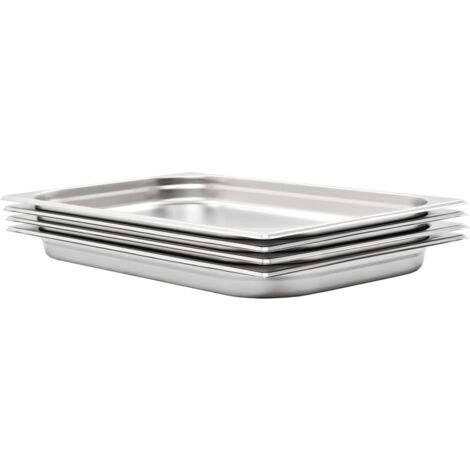 vidaXL Récipients Gastronorm 4 pcs GN 1/1 40 mm Acier inoxydable