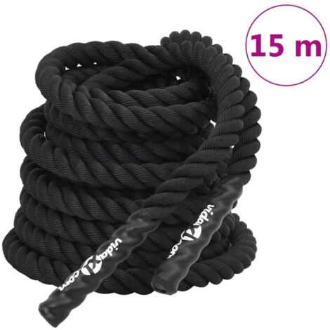 Corde de combat noire 15 m 11 kg Polyester vidaXL