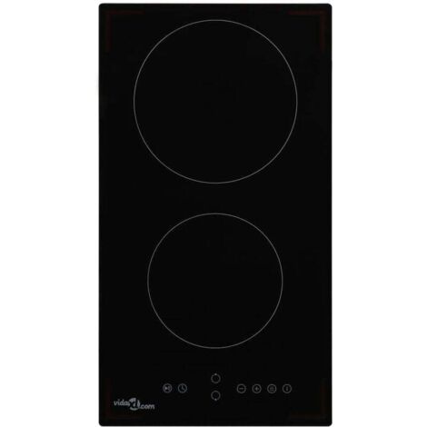 Vidaxl – Plaque vitrocéramique 2 foyers 3000 W – Commande tactile – Dimensions 288x520 mm – Verre résistant à la chaleur