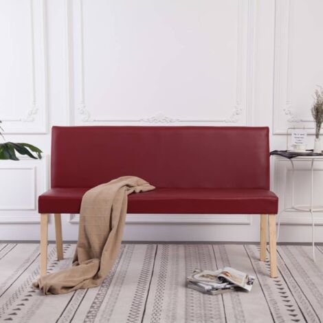 Banc 139,5 cm Rouge bordeaux Similicuir vidaXL