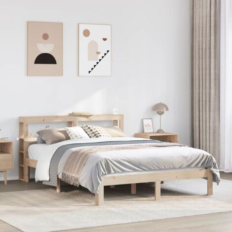 vidaXL Cadre de lit avec tête de lit sans matelas 140x190 cm (1/5)