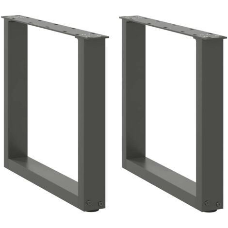 Pieds de table basse en U, 2 pièces, anthracite, 50 x (42-43) cm, acier vidaXL