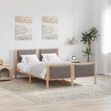 vidaXL Cadre de lit avec tête de lit Taupe 160 x 200 cm tissu (1/5)