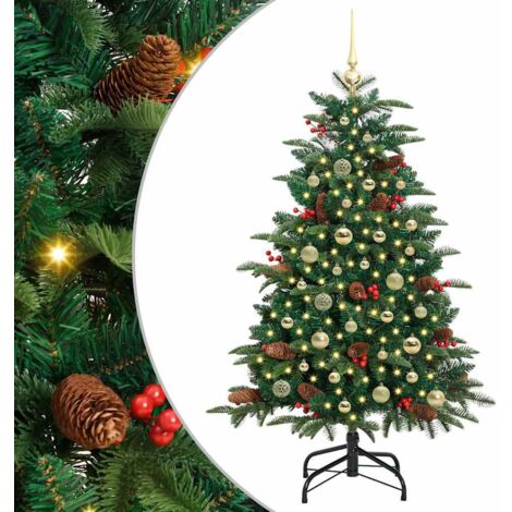 vidaXL Sapin de Noël artificiel Vert 150 cm PVC, métal et plastique (1/5)