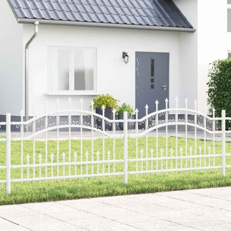 Clôture de jardin Blanc 115 cm Acier peint par poudre vidaXL (1/5)
