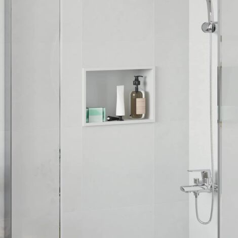 Vidaxl – Niche de douche en acier inoxydable 30 x 20 x 9,5 cm – Installation simple – Rangement élégant pour salle de bain moderne (1/5)
