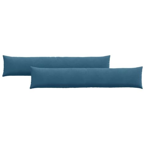 vidaXL Coussins de canapé 2 pcs Bleu 200 x 40 cm