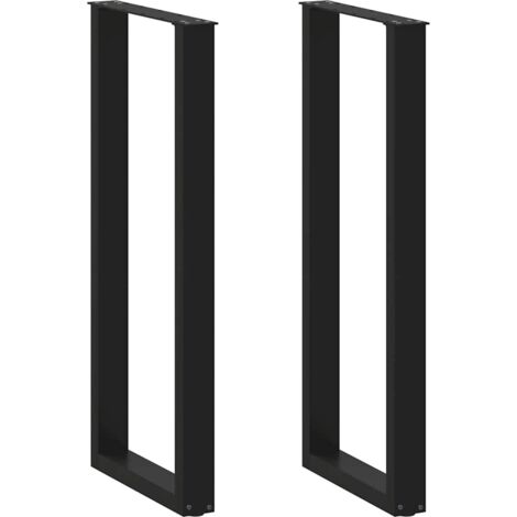 vidaXL Pieds de table basse forme de U 2 pcs noir 40x(110-111)cm acier