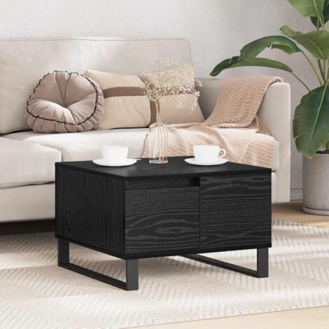 vidaXL  Coffee Table  Black Oak 55 x 55 x 36.5 cm Engineered Wood