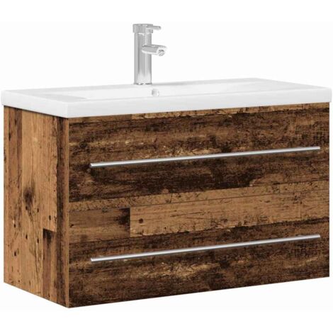 Meuble de Lavabo de Salle de Bain Bois ancien 80 x 38,5 x 48 cm vidaXL