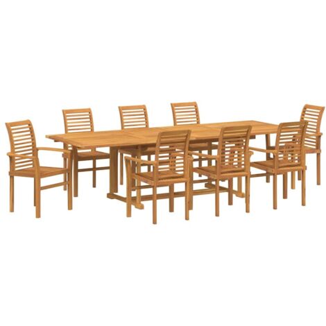 vidaXL Ensemble de salle à manger pour jardin 9 pcs Marron (1/5)