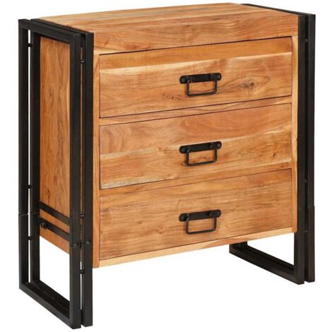Buffet avec tiroir Marron 66 x 33 x 70 cm Bois d'acacia massif vidaXL (1/5)