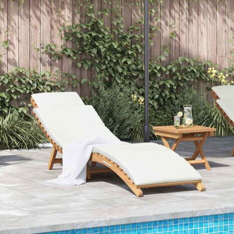 vidaXL Transat de jardin Marron 198 x 55 x 58,5 cm Bois de teck massif (1/5)