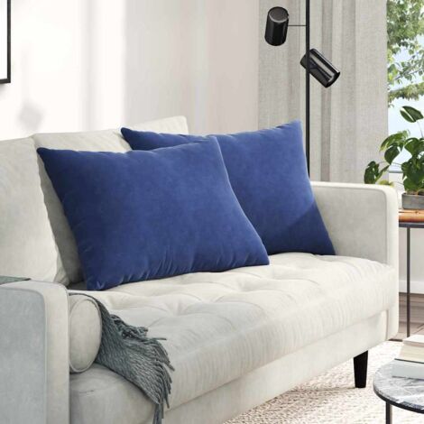 vidaXL Sofa Pillows 2 pcs Police Blue 70 x 50 cm Corduroy Fabric