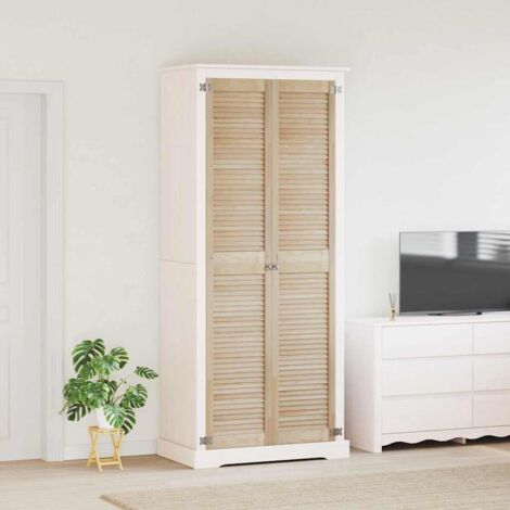 Vidaxl – Porte de placard 2 pcs en pin massif – Dimensions 201 x 39.5 cm – Design affleurant moderne – Usage intérieur – Assemblage facile