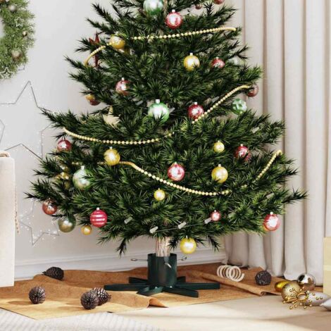 vidaXL Pied de Sapin de Noël 1.73 Vert 50 x 50 x 15,5 cm Acier
