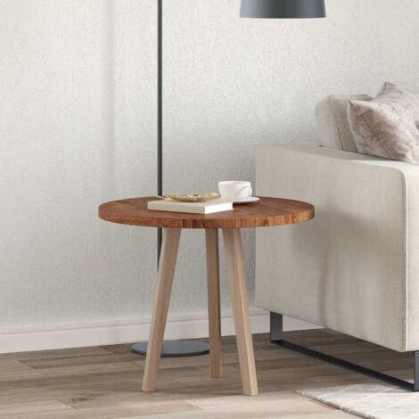 Plateau de table Marron foncé Ø 60 x 2.5 cm Chêne massif vidaXL