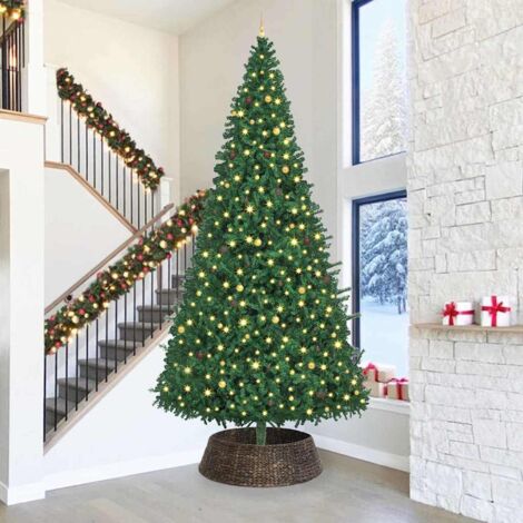 Collier de sapin de Noël Noir 105 x 105 x 28 cm Jacinthe d'eau vidaXL (1/5)