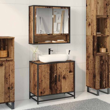 Meuble de Lavabo de Salle de Bain Bois ancien 65 x 33 x 60 cm vidaXL (1/5)