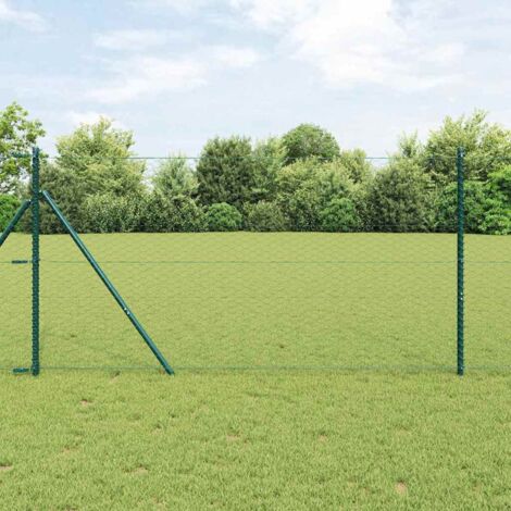 vidaXL Hexagon Fence Green 1.4 x 25 m PVC