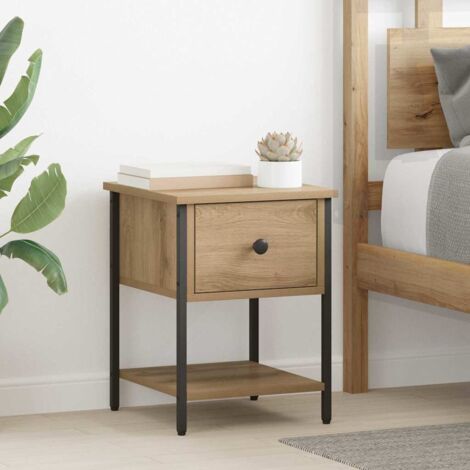 vidaXL Table de chevet 2 pcs Chêne artisanal 34 x 35,5 x 45 cm