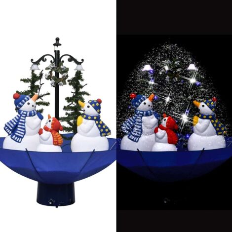 Vidaxl – Arbre de Noël neigeux 75 cm avec base parapluie – PVC – Décorations lumineuses et fausse neige – Atmosphère festive unique (1/5)