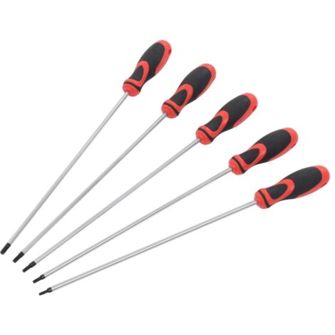 Vidaxl – Ensemble de tournevis Torx 5 pcs 300 mm – Acier chrome-vanadium – Poignée isolée pour confort – Pour vis T15/T20/T25/T27/T30 - vidaXL654253