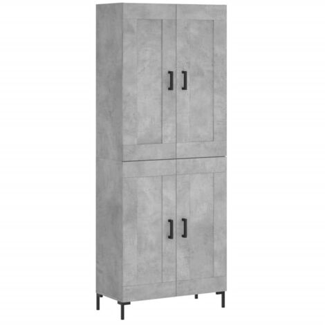 vidaXL Buffet haut Gris béton 69,5x34x180 cm Bois d'ingénierie (1/5)