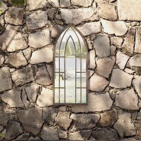 Miroir de jardin Sable 70x30 cm Fer pour utilisation extérieure vidaXL