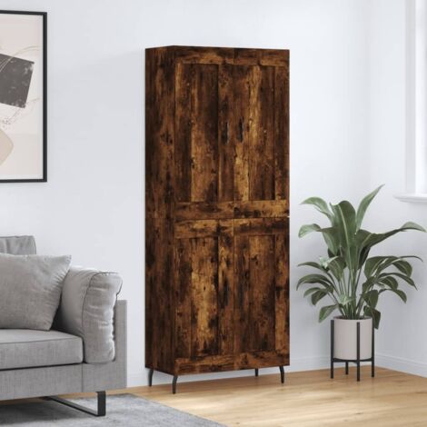 vidaXL Buffet haut Chêne fumé 69,5x34x180 cm Bois d'ingénierie (1/5)