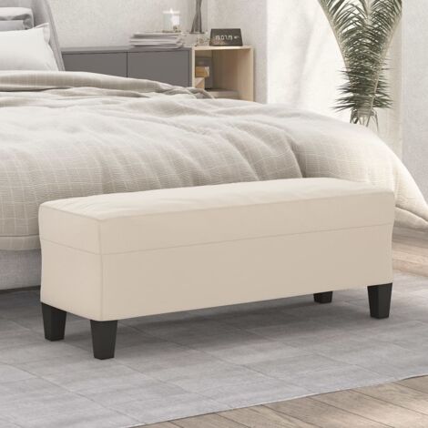 Banc Crème 100x35x41 cm Tissu microfibre vidaXL (1/5)