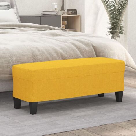 vidaXL Banc Jaune clair 100x35x41 cm Tissu (1/5)