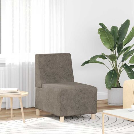 Canapé modulaire sans accoudoirs Gris foncé 55 cm Similicuir suède vidaXL (1/5)